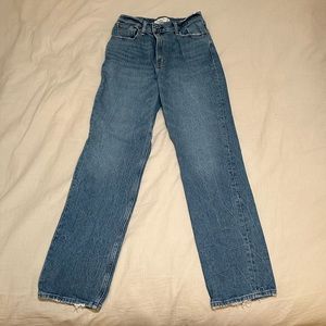 Abercrombie & Fitch The 90's straight ultra high rise blue jeans